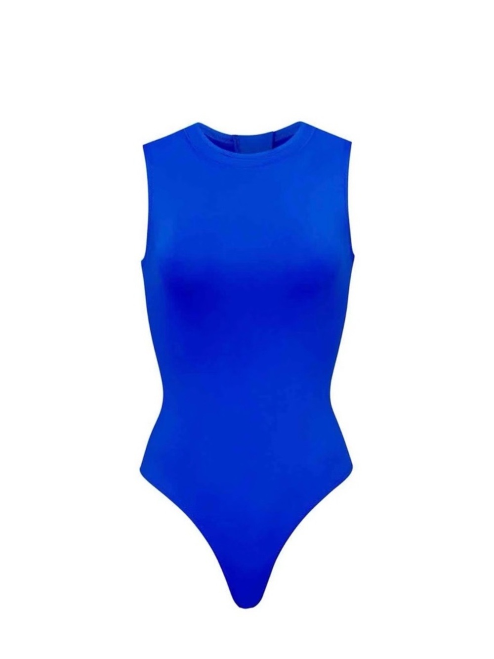 SKIMS Sleeveless Zip-Up One Piece Swimsuit in Cobalt